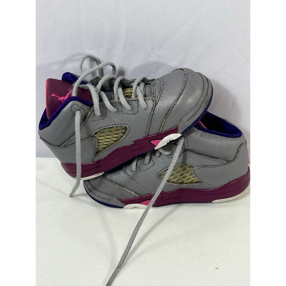 Air Jordan 5 Retro 23 Cement Grey/Pink Flash‎ Toddler Sz 7c 2013